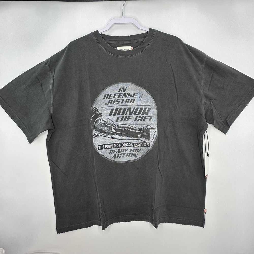 Honor The Gift HTG Ready For Action Tee Mens 2XL Black NWT Distressed Oversized